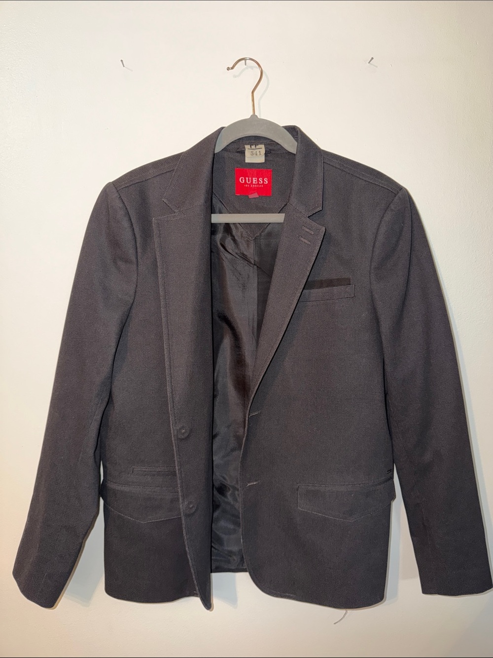 GUESS Men's Dark Gray Blazer Sport Coat